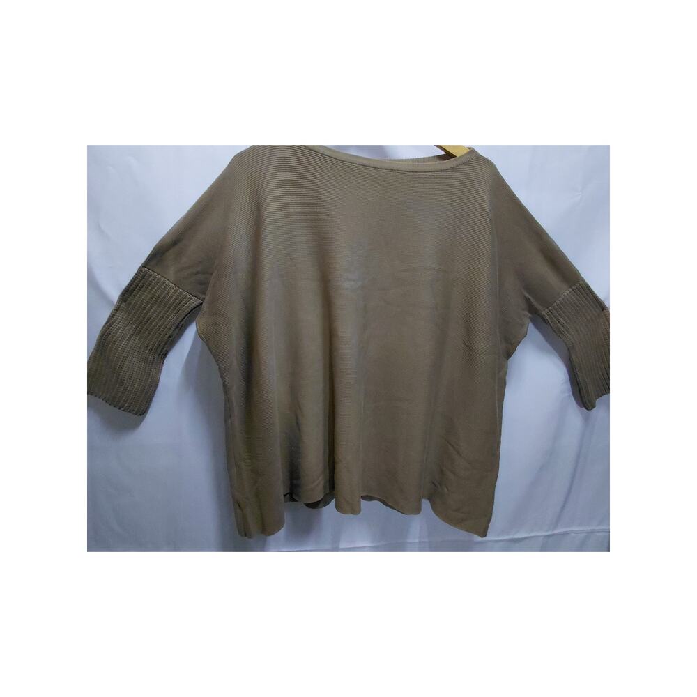 Zoran Made in Italy 100% Cotton Sweater Solid brown Knit - see measurements